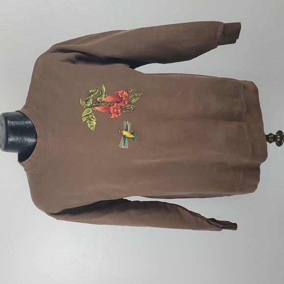 Vintage Lee premium cotton women sweater birds print size L - Picture 1 of 9